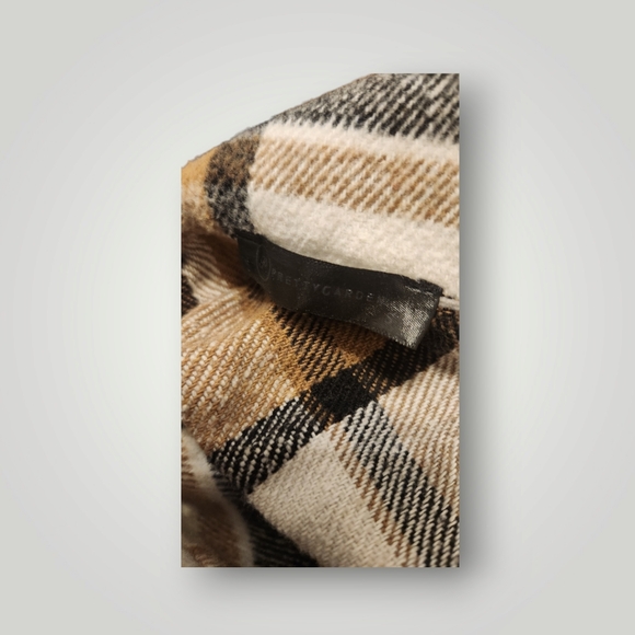 Pretty garden Plaid Flannel Shacket Women Large Brown Button Up Oversize… - Picture 13 of 15